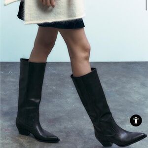 Zara Knee High Cowboy Boots